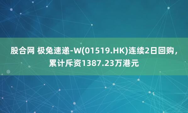 股合网 极兔速递-W(01519.HK)连续2日回购，累计斥资1387.23万港元